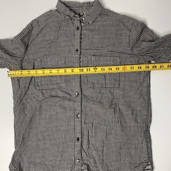 Madewell Gringham Long Sleeve Boyfriend Button Up XXS Black White - Picture 3 of 9